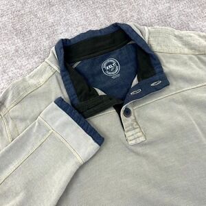 Carbon 2 Cobalt Sweater Mens 2XLT Beige Cotton Fleece Button Placket Warm Winter